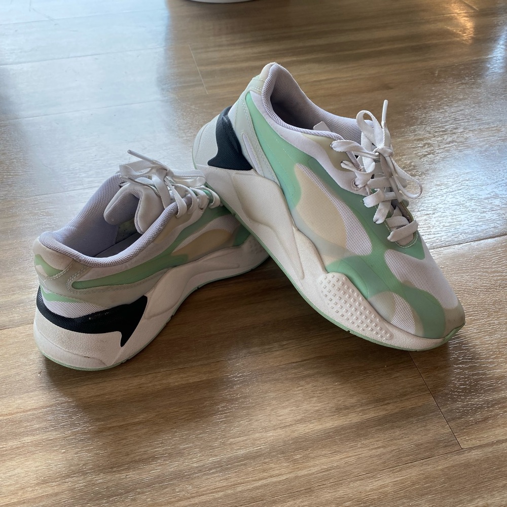 Puma RS-X Sea-foam Green and White Sneakers